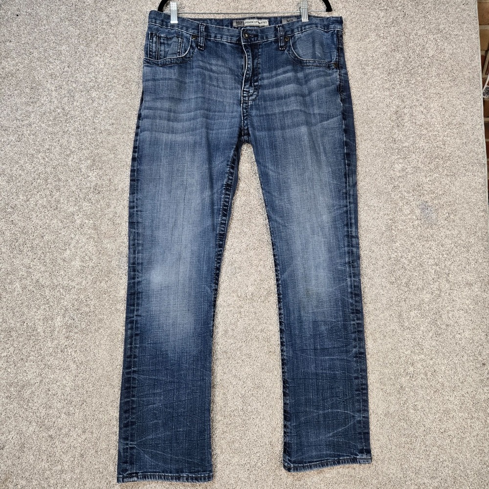 BKE Derek Jeans Men's 36x32 Blue Stretch Distressed